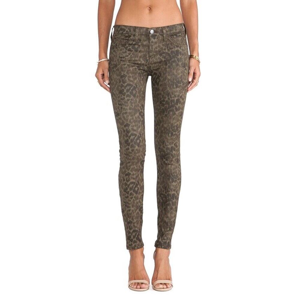 Current/Elliott Women's Ankle Skinny Coated Jeans Army Dirty Paws Sz 25 NWT $218